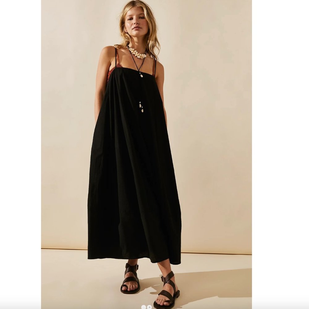NWOT FREE PEOPLE Struttin' Midi Dress Black XS